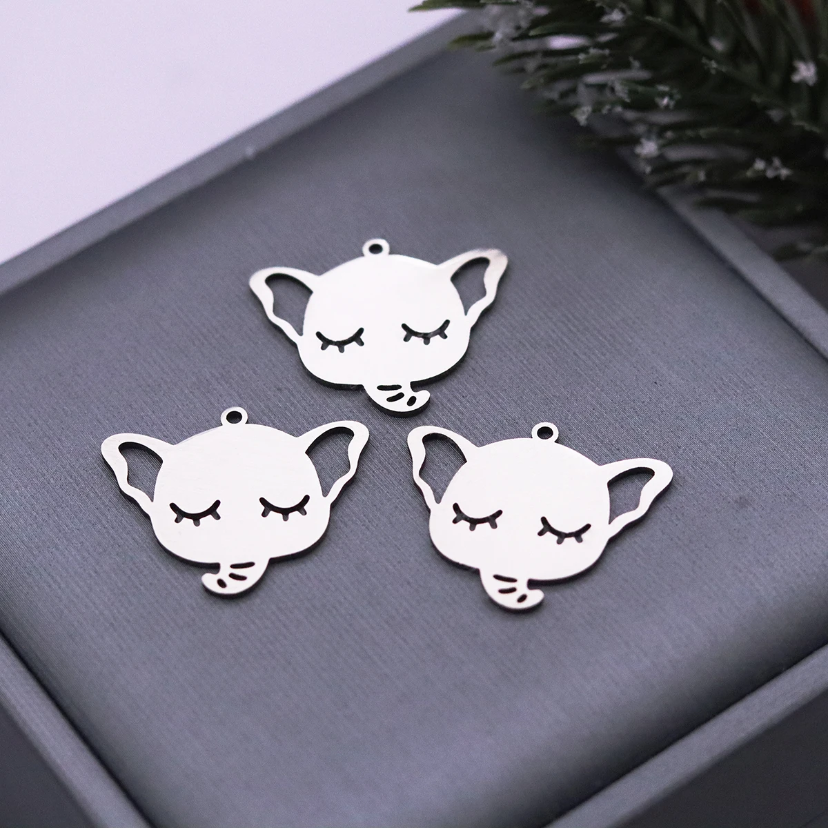 3pcs Elephant Animal DIY Accessories Charms For Jewelry Making Earrings Bracelets Craft Stainless Steel Pendant
