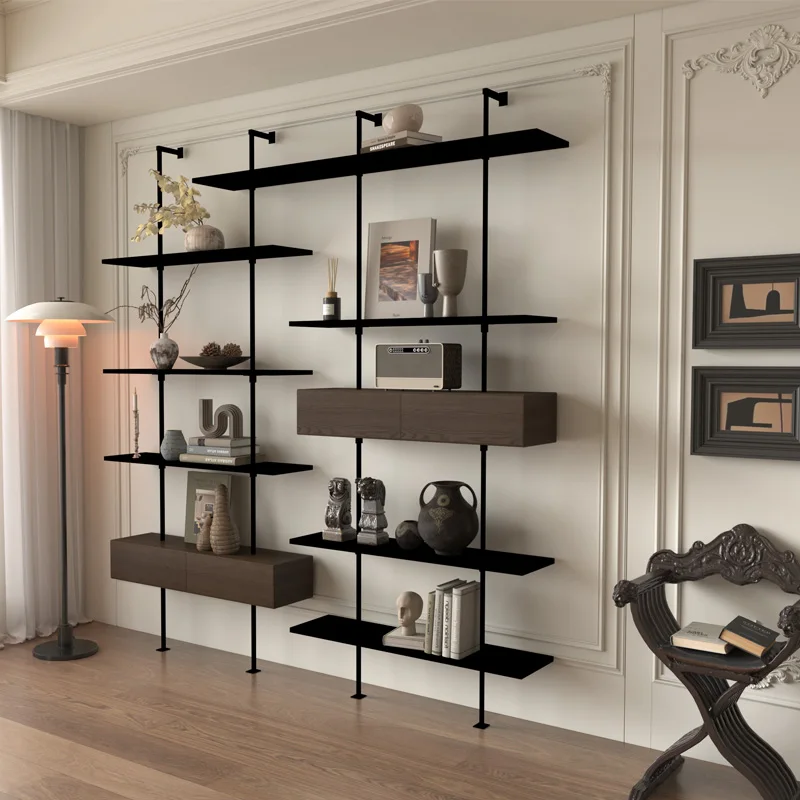 مداخل لهجة خزائن غرفة المعيشة عرض العطور رف الكتب خزائن غرفة المعيشة تخزين Librero Vitrina الأثاث العصري #3