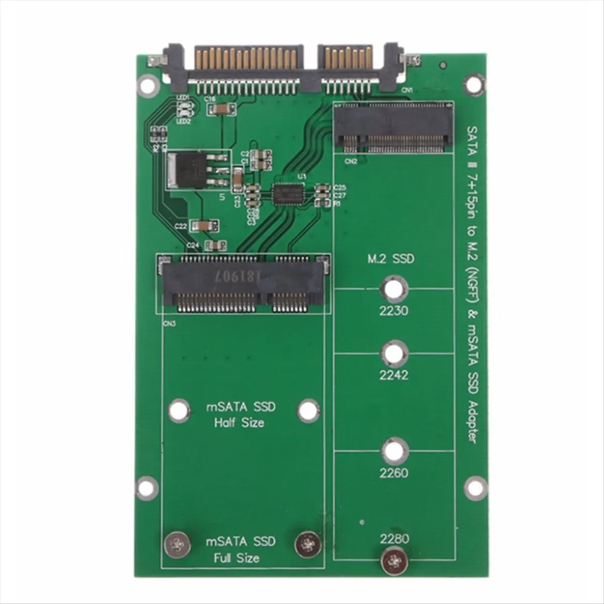 #(Upgraded)M.2 Solid State NGFF to Adapter Card MSATA Hard Drive to Adapter Card 2-in-1 2.5/3.5Inch Hard Disk Use