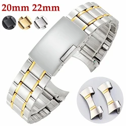 20mm 22mm High Quality Metal Stainless Steel Watch Strap Curved Metal End Watchband Bracelet Watch Accessories