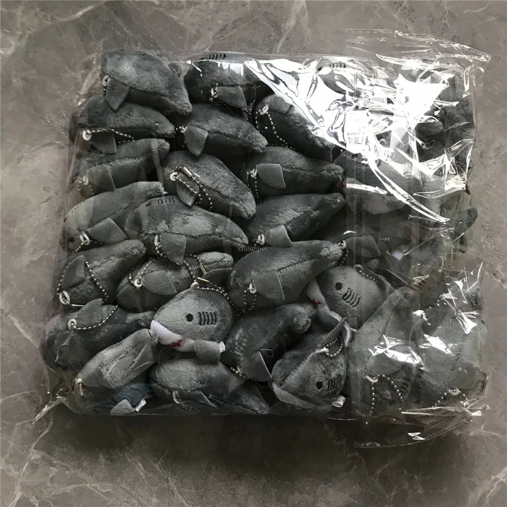 3가지 색상, 30PCS 도매 5CM 봉제 인형 상어 장난감