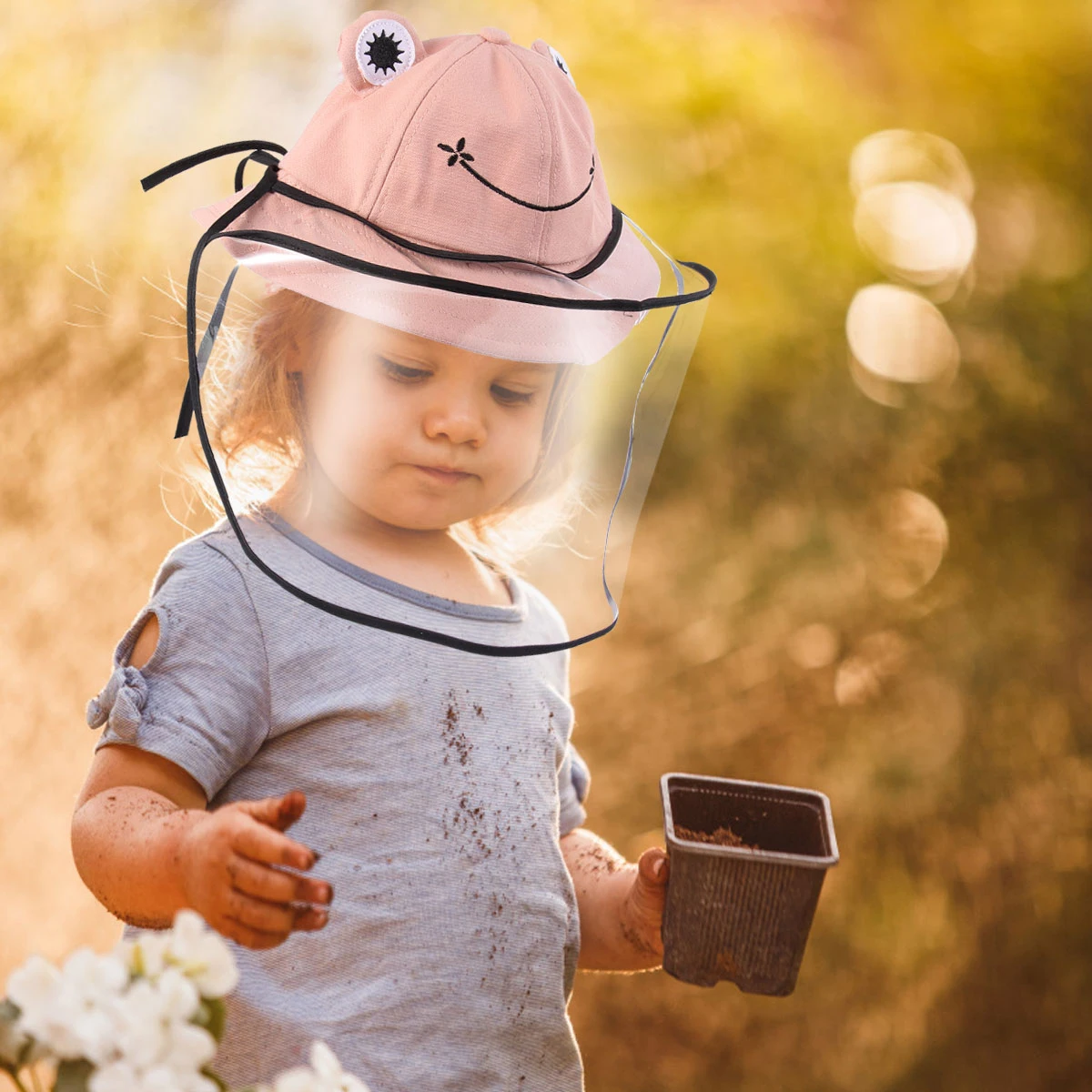 

Baby Droplet Sun Hat Kids Anti Saliva Cover Toddler Protective Sunscreen Dustproof Foldable Face Outdoor Cycling Fishing Cap Hat