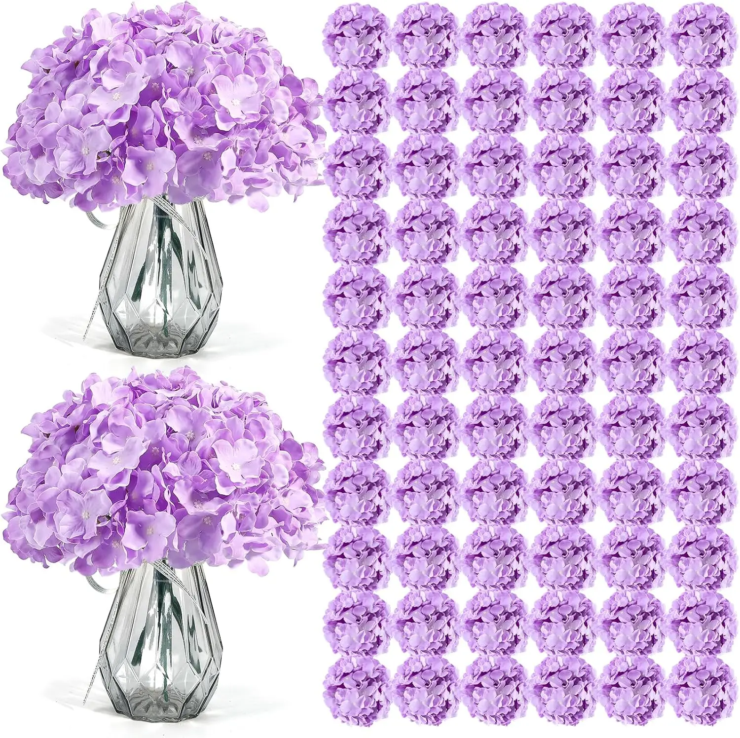 100 Pieces Silk Hydrangea Artificial Flowers Heads Full Hydrangea Flowers for Wedding DIY Floral Decorations image 3