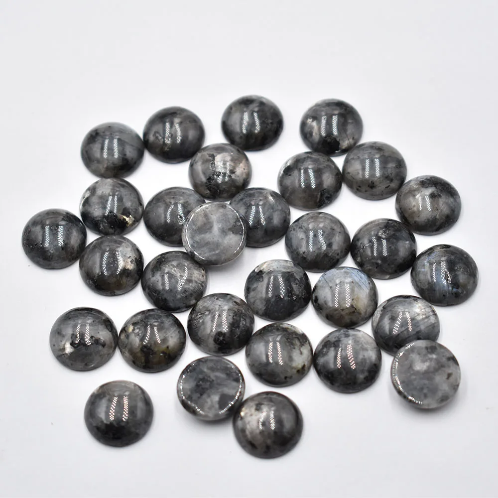 

Fashion natural stone Black Flash round CAB CABOCHON stone 14mm charm beads for jewelry making wholesale 50pcs/lot free