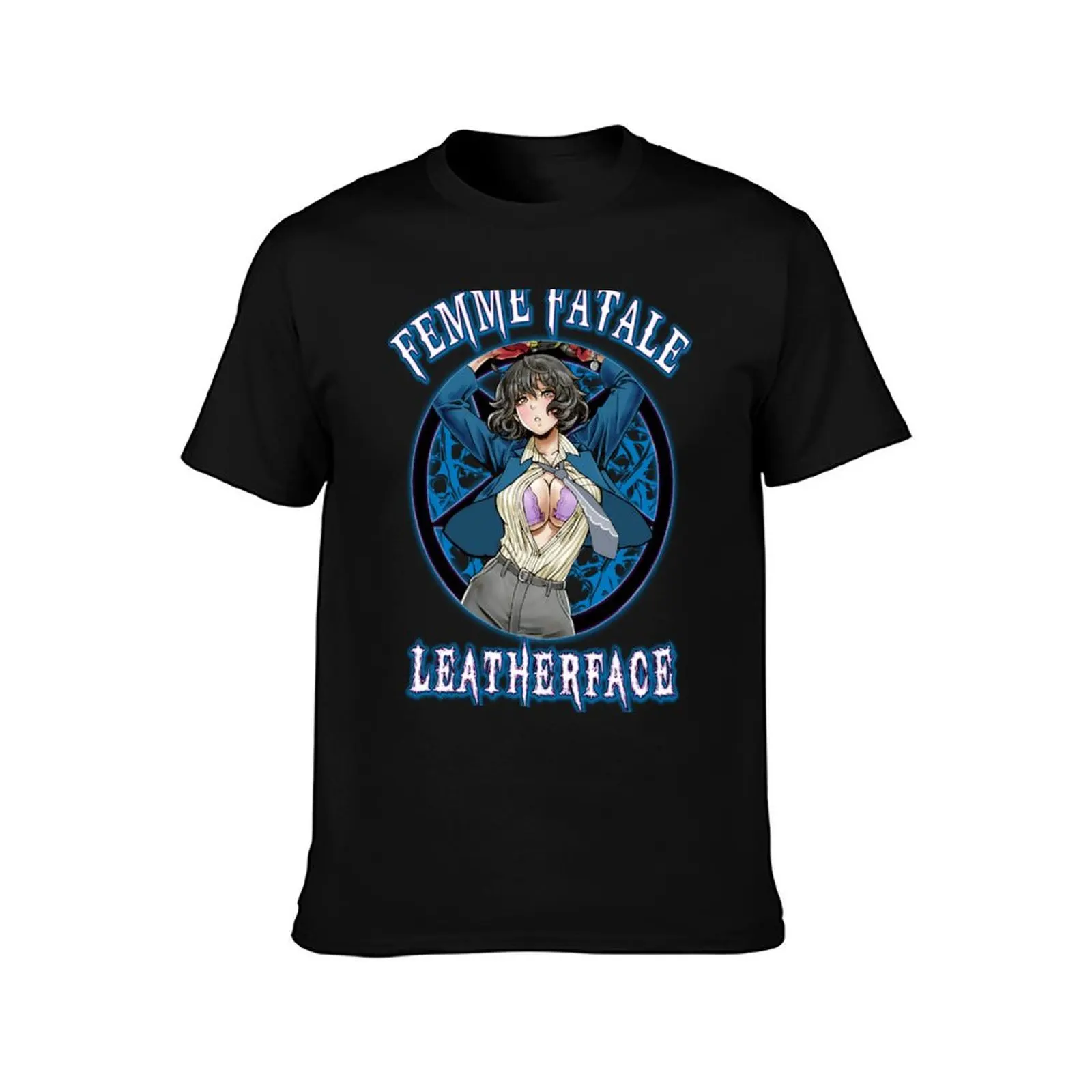 Femme Fatale - Bishoujo Leather T-Shirt Thanksgiving Casual Tee