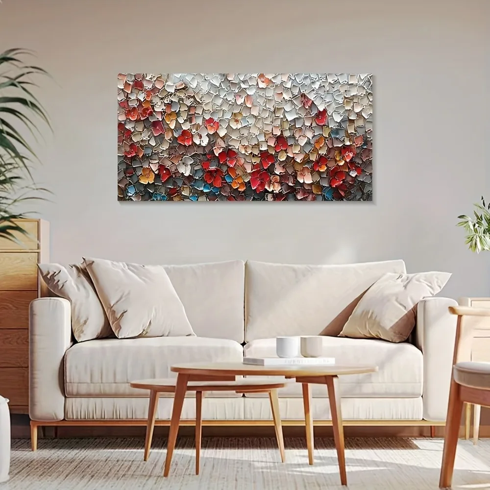 

Modern abstract floral canvas mural frame wooden landscape, 1.5 inch thick pine wood frame