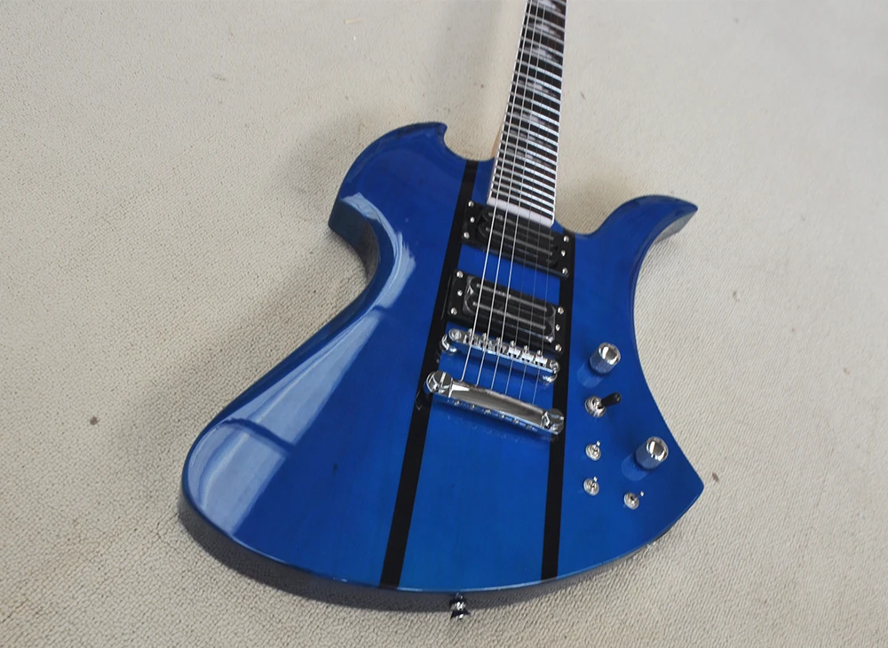 6 Strings Blue Electric Guitar with Humbuckers,Rosewood Fretboard,Can be Customized