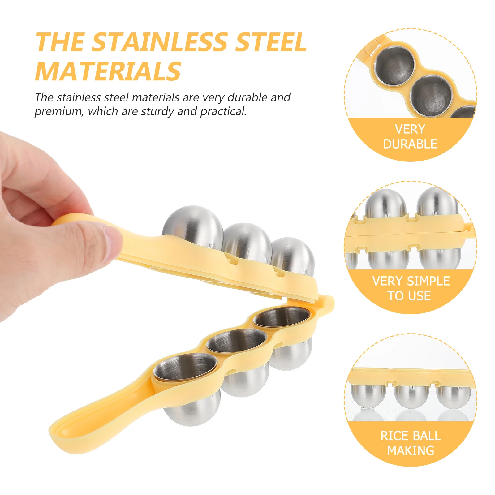 

1Set Easy Clean Rice Ball Molds DIY Kit Lightweight Portable Kitchen Accessories for Happy Rice Ball Mold