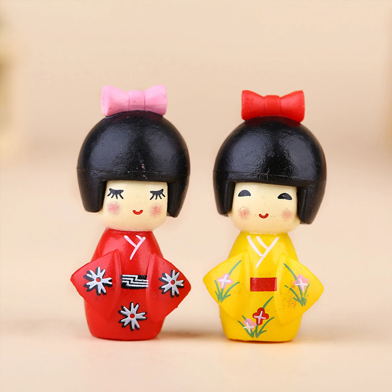 12 Pcs Figurine Japanese Kimono Fairy Figurines Household Decoration Bookshelf Baby Dollhouse