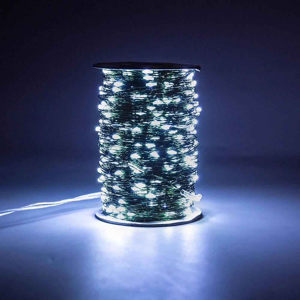 100m Green Cable LED Christmas String Fairy Lights Garland Outdoor Waterproof Decoration Lamp For Party Halloween Garden House