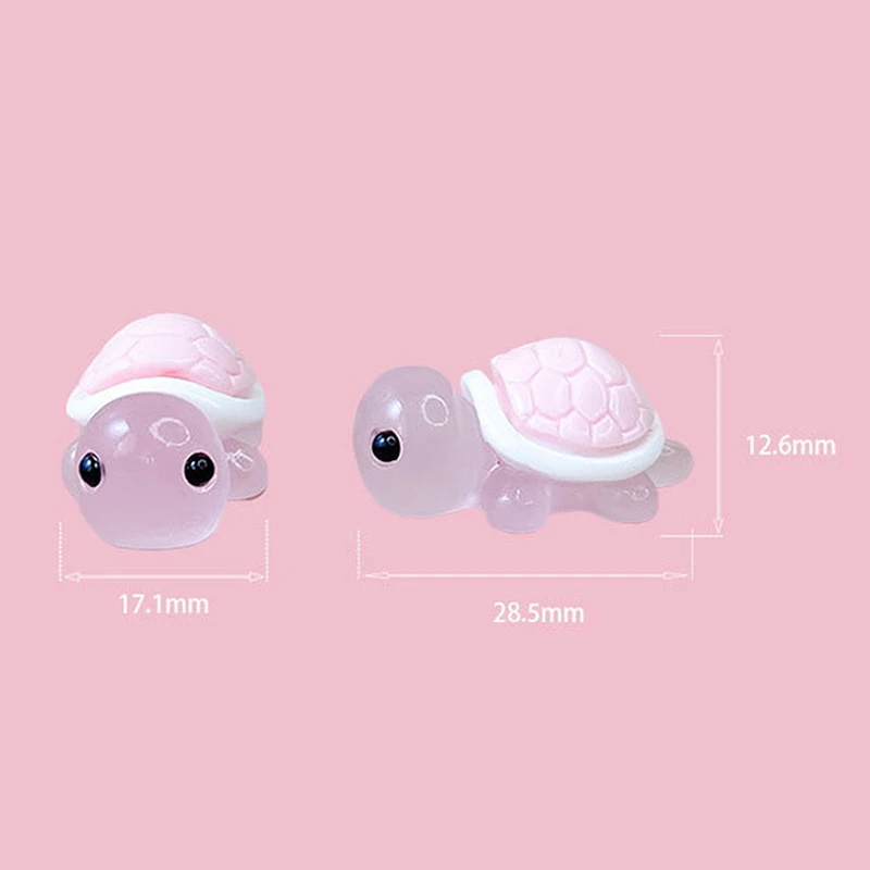 DIY 빛나는 거북이 미니어처 조각상 화분 정원 장식, 다채로운 발광 미니 거북이 마이크로 풍경 피규어 장식, 10 개