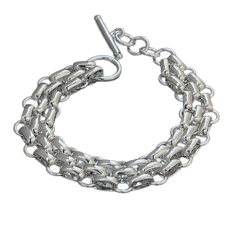 925 Sterling Silver Bracelet TO Three-row Bracelet Women's Simple Fashion Bracelet Birthday Wedding Anniversary Jewelry Gift view 6