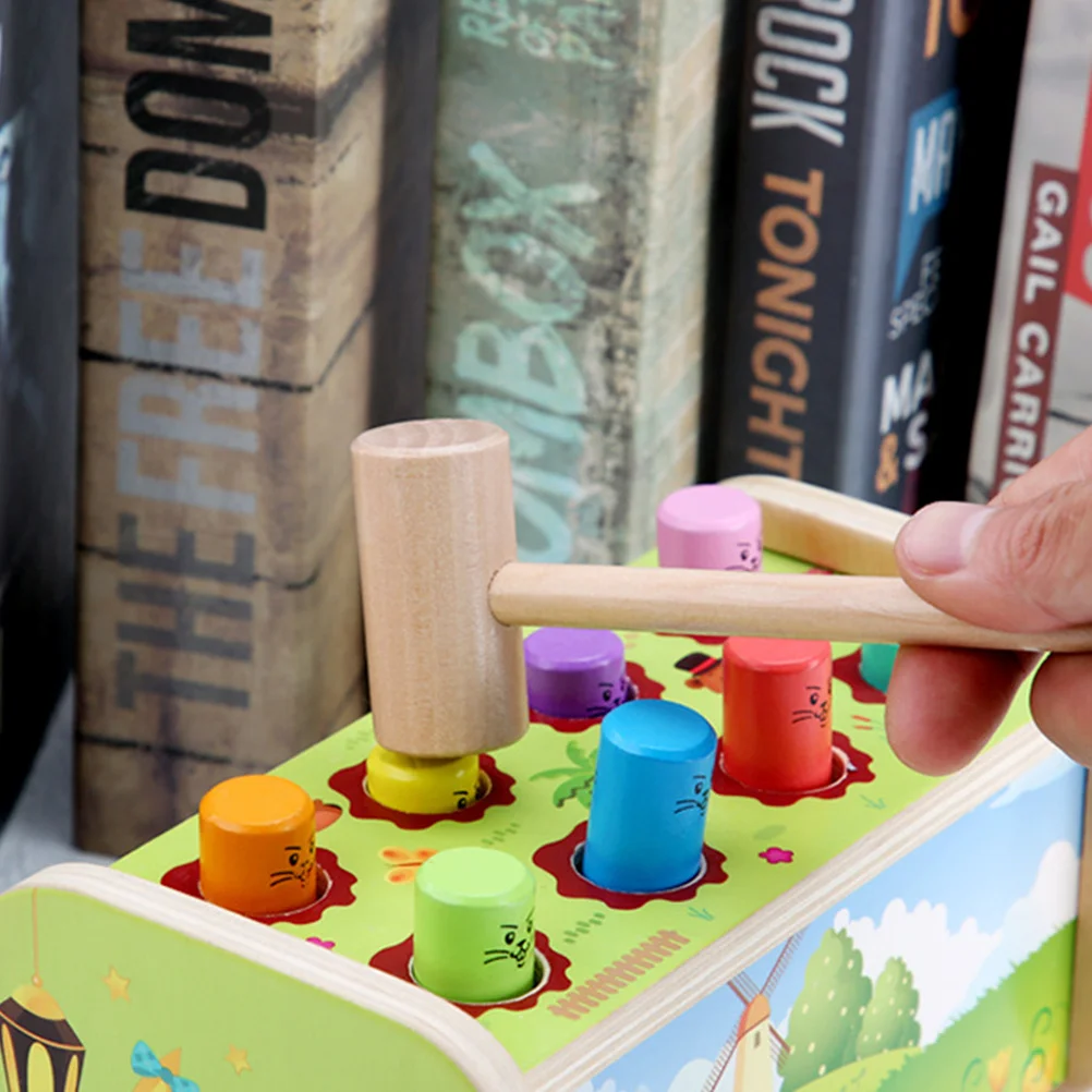 1 ensemble martelage martelage vert bois taupe battant enfants apprentissage précoce gobelet éducatif développement cognitif pour