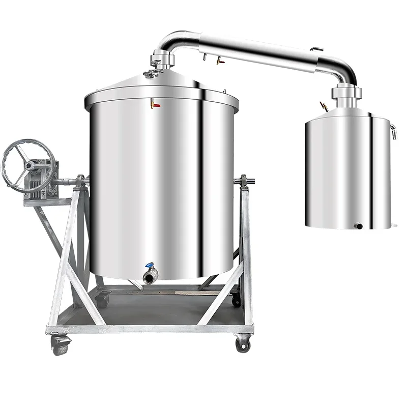 

304 stainless steel large and medium-sized flipping rotary pouring automatic unloading wine equipment roasting machine steamer