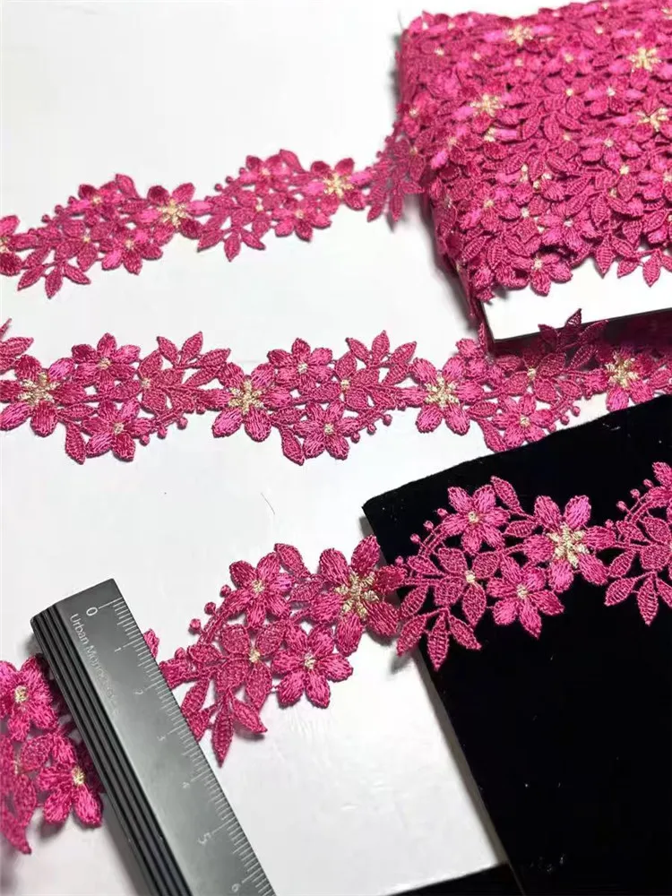 15Yards 4cm Breite glänzend lila schwarz hohle Blume Venise DIY Venedig Spitze Kleidung Accessoires von verschiedenen Kleidungs stücken, BH. Rock