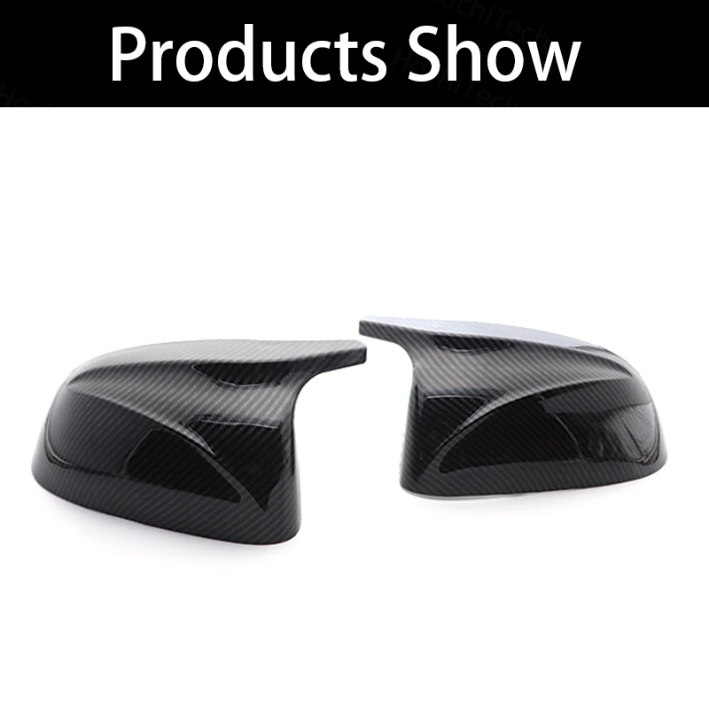 Bright Glossy Carbon Fiber Pattern Rearview Mirror Cover Caps for BMW X5 G05 2018-22 xDrive30i 40i 45e 50i 25d 30d 40d M50i M50d