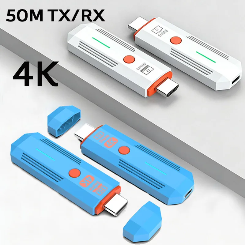 

HDMI-Compatible 4K 50M Wireless Video Transmitter and Receiver Extender kit TV Stick Dongle Adapter For PC Laptop To Monitor TV