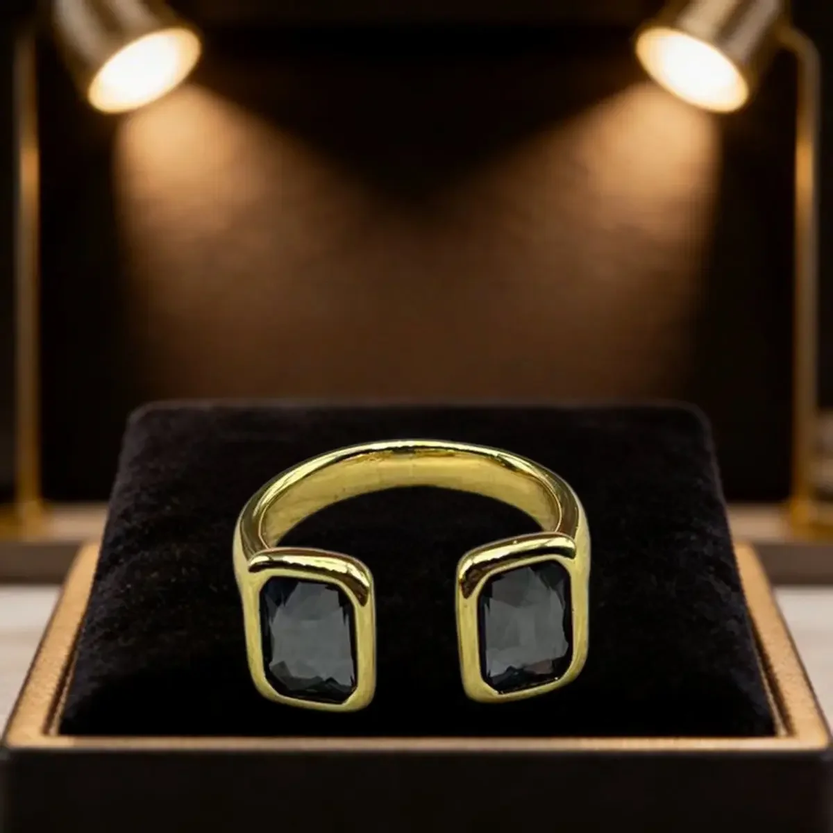 2026 Spain Daily Premium Gold Silver Grey Crystal Open Ring Jewelry Accessories Festival Gift