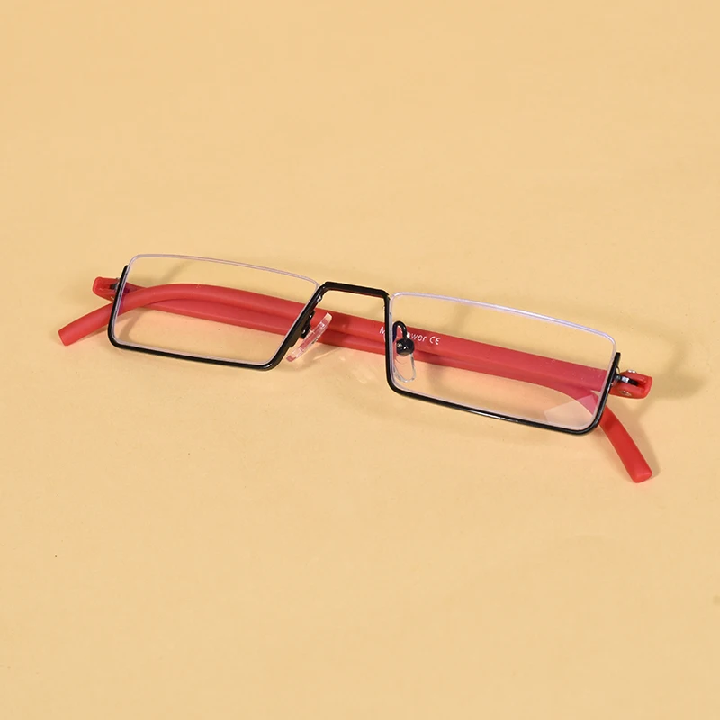 Metall Anti-Blau Licht Lesebrille Männer Halb Rahmen Brillen Männlichen Brillen Mit Fall + 125 + 175 + 225 + 275 + 300 + 350 – Detail 9