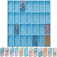 Mirosie Domino Mold for Epoxy Resin Candy Molds Clay Dominoes 28 Cavities Silicone Pendant Cake Jewelry Making Tool