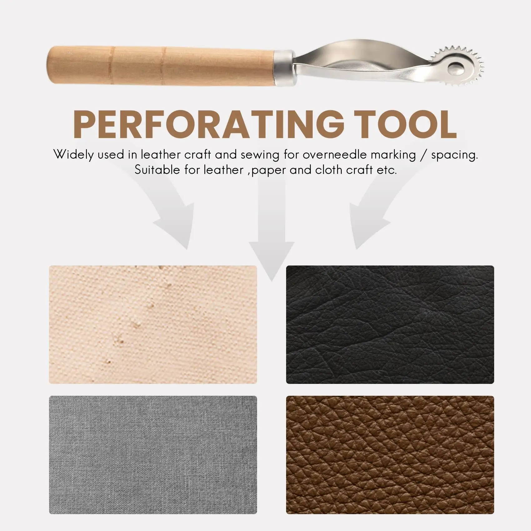 صديقة للبيئة 1 قطعة مقبض الخشب عجلة إبرة الزائدة الجلود إبرة تباعد ورقة ثقب أداة الروليت 2 مللي متر