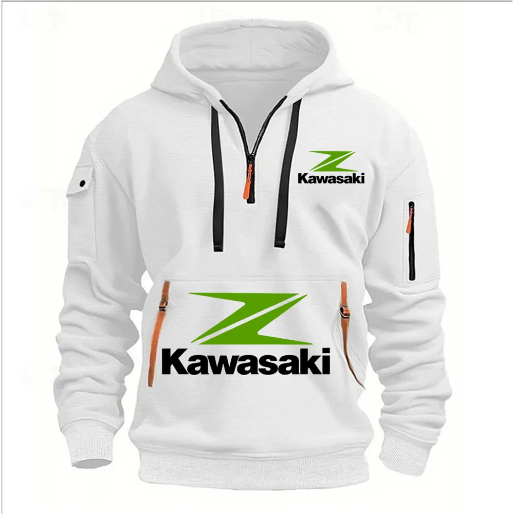 

Kawasaki Z Logo Motorcycle Racing Team Z Series Men's Half Zipper Hoodie Spring And Autumn Sports Shirt 2025 Men Sports Hoodies