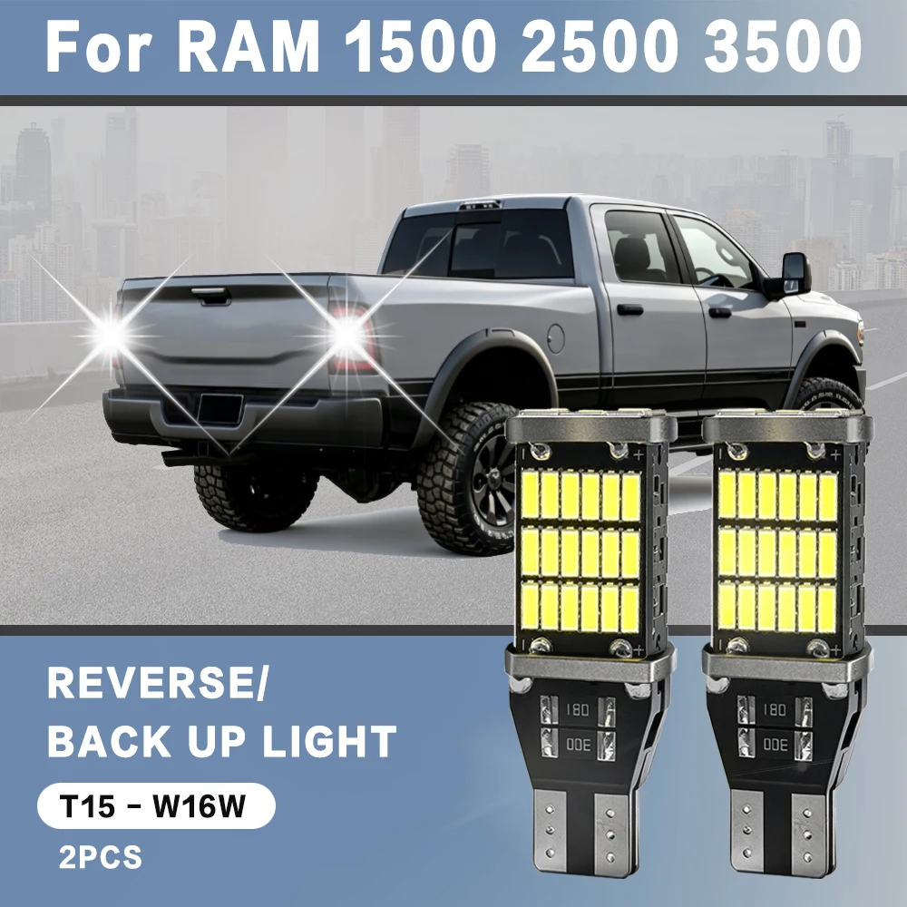2 Stück Rückfahrleuchten für RAM 1500 2500 3500 2011-2017 2011 2012 2013 2014 2015 2016 Rückfahrlichter für Autos W16W T15 LED Canbus