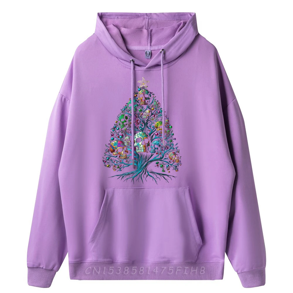 Skull Christmas Tree Funny Mexican Flower Sugar Skull Luxury Hoodie Men High Quality Camiseta Masculina Graphic