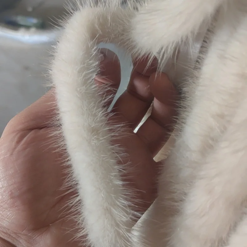 2 m lange, 3 cm breite Streifen aus echtem Nerzfell für DIY-Cheongsam im chinesischen Stil, Seiden-Hanfu-Fellkragen, dekorative Borte