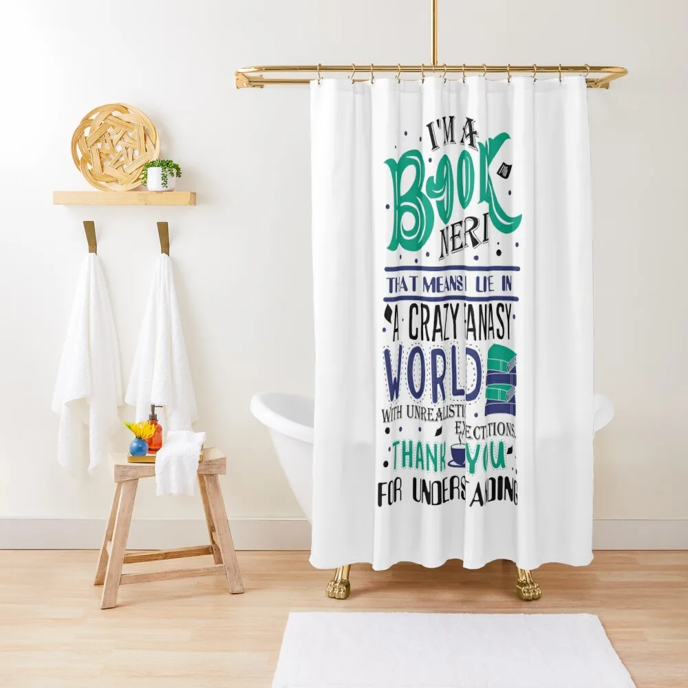 

Book Nerd. Gift For Book Lover. Shower Curtain Bathroom Showers Bathroom Accessory Curtain