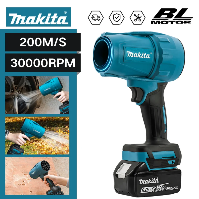 

Makita 18V 200M/S Electric Turbo Fan 30000RPM Brushless Cordless Air Blower Handheld Jet Fan Leaf Dust Power Tool (no battery)