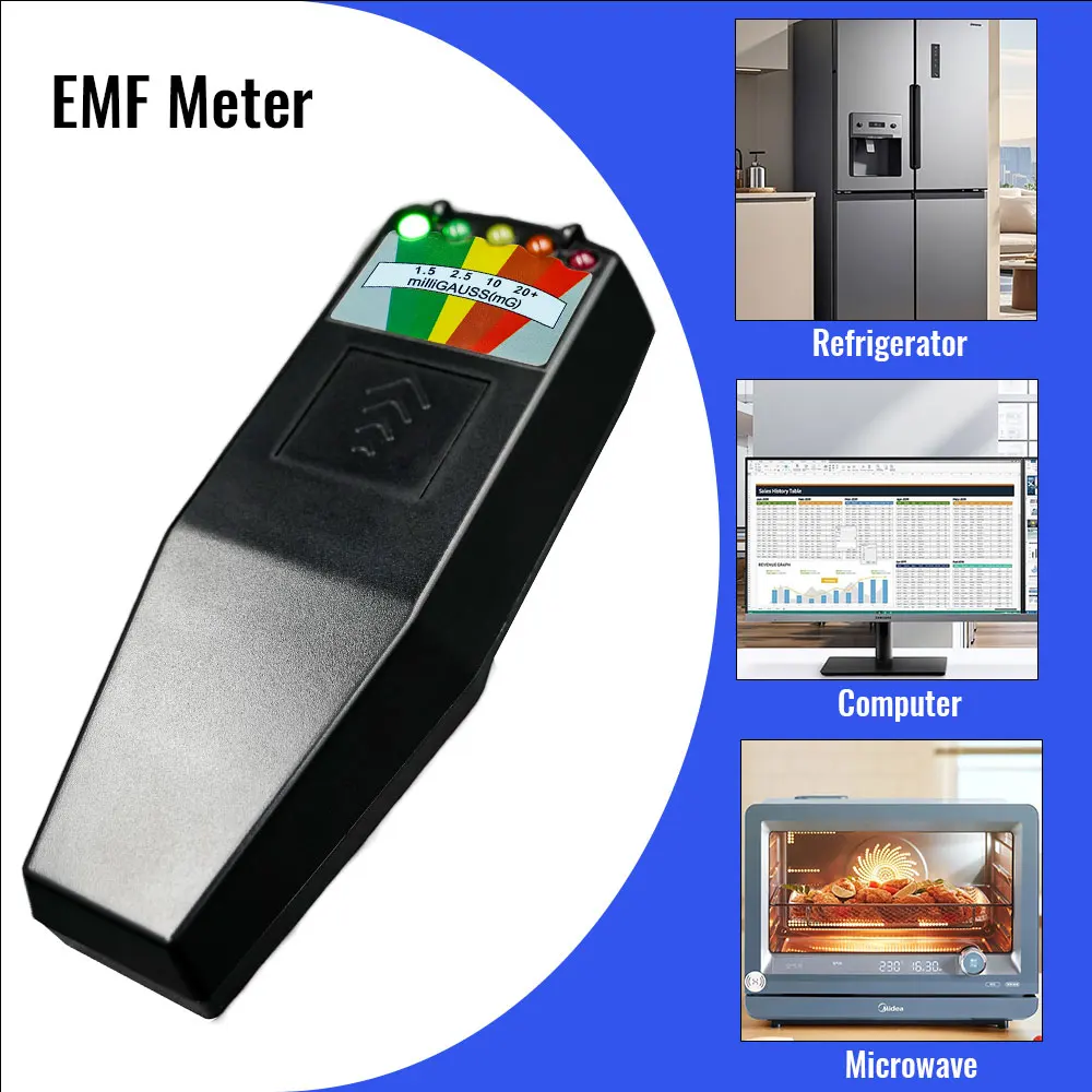 Electromagnetic Radiation Tester Portable Digital LCD Electric Magnetic Field EMF Meter Dosimeter Detector Electrical Instrument
