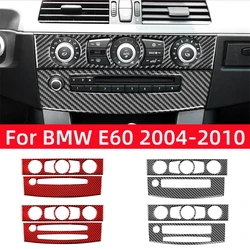 Autocollants de Cadre en Fibre de Carbone pour Nikde Voiture, Accessoires pour Climatiseur, Panneau de Commande CD, BMW Série 5 E60 2004-2010