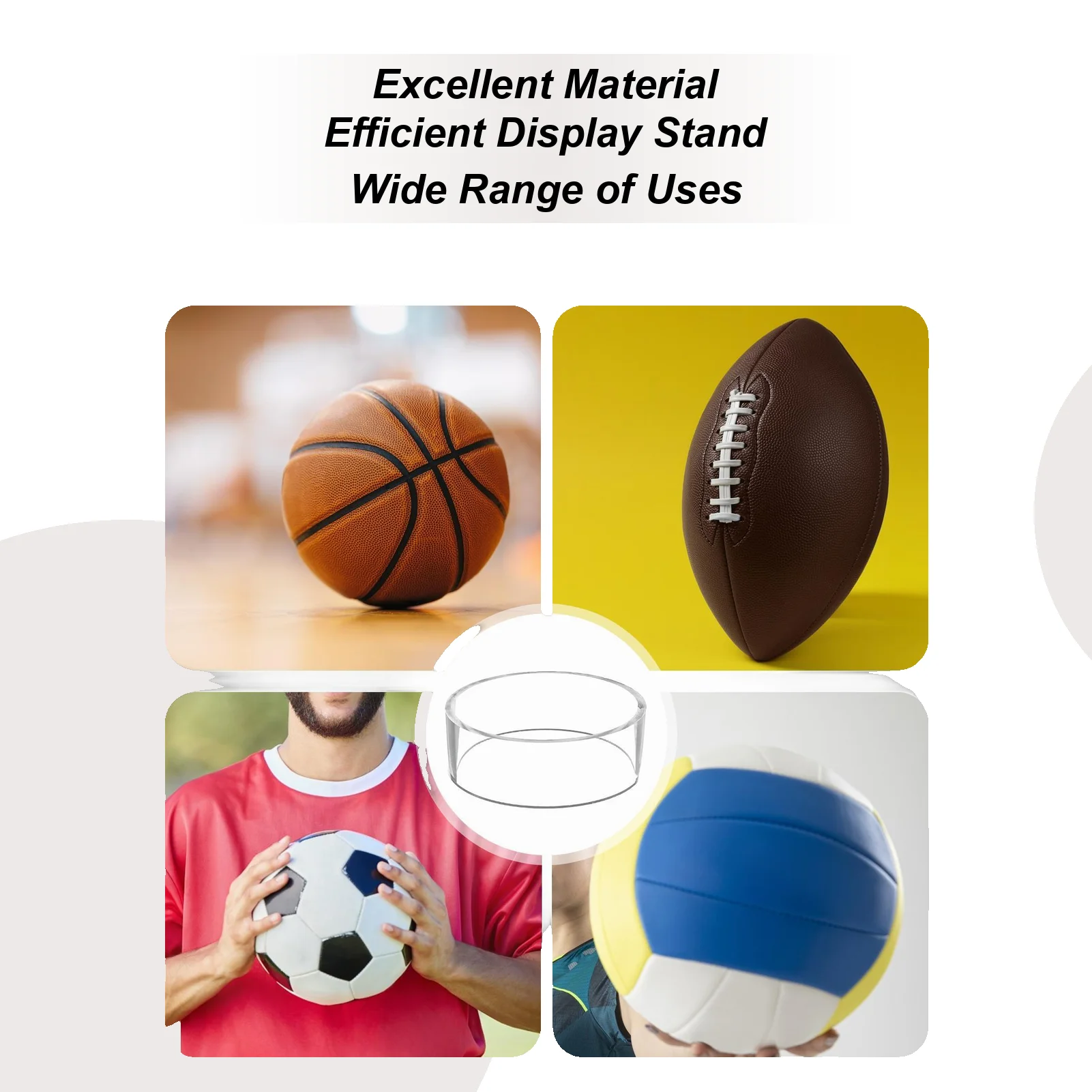 Acryl Bal Standhouder Ronde Ring Bal Houder Voetbal Stand Basketbal Houder Bal Display Houder Voor Basketbal Voetbal