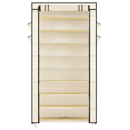 

10 Tiers Shoe Rack with Dustproof Cover Closet Shoe Storage Cabinet Organizer Beige