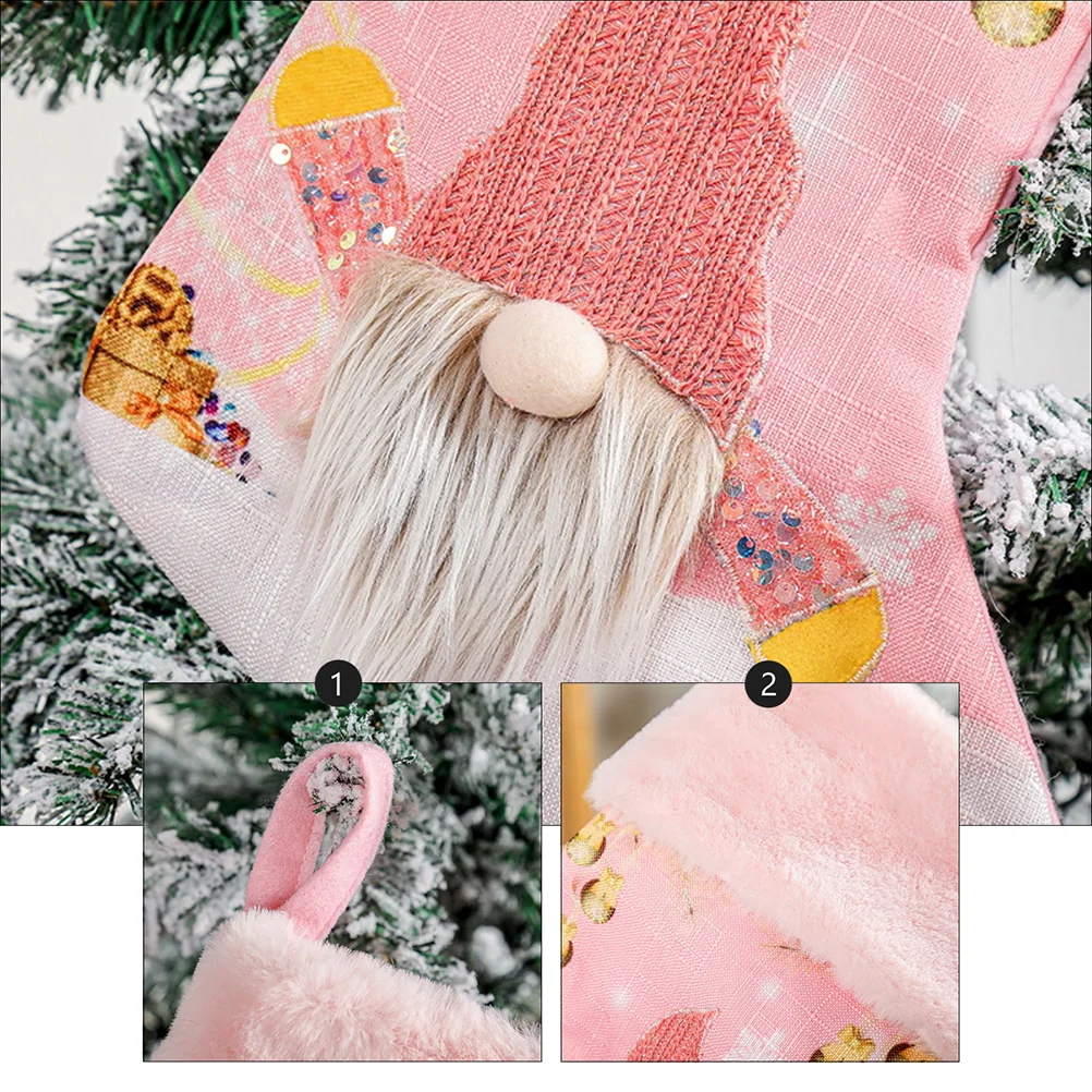 

2pcs Luminous Christmas Socks Large Size Glowing Stockings For Kids Candy Holders Tree Hanging Decor Party Home Decoration Gift