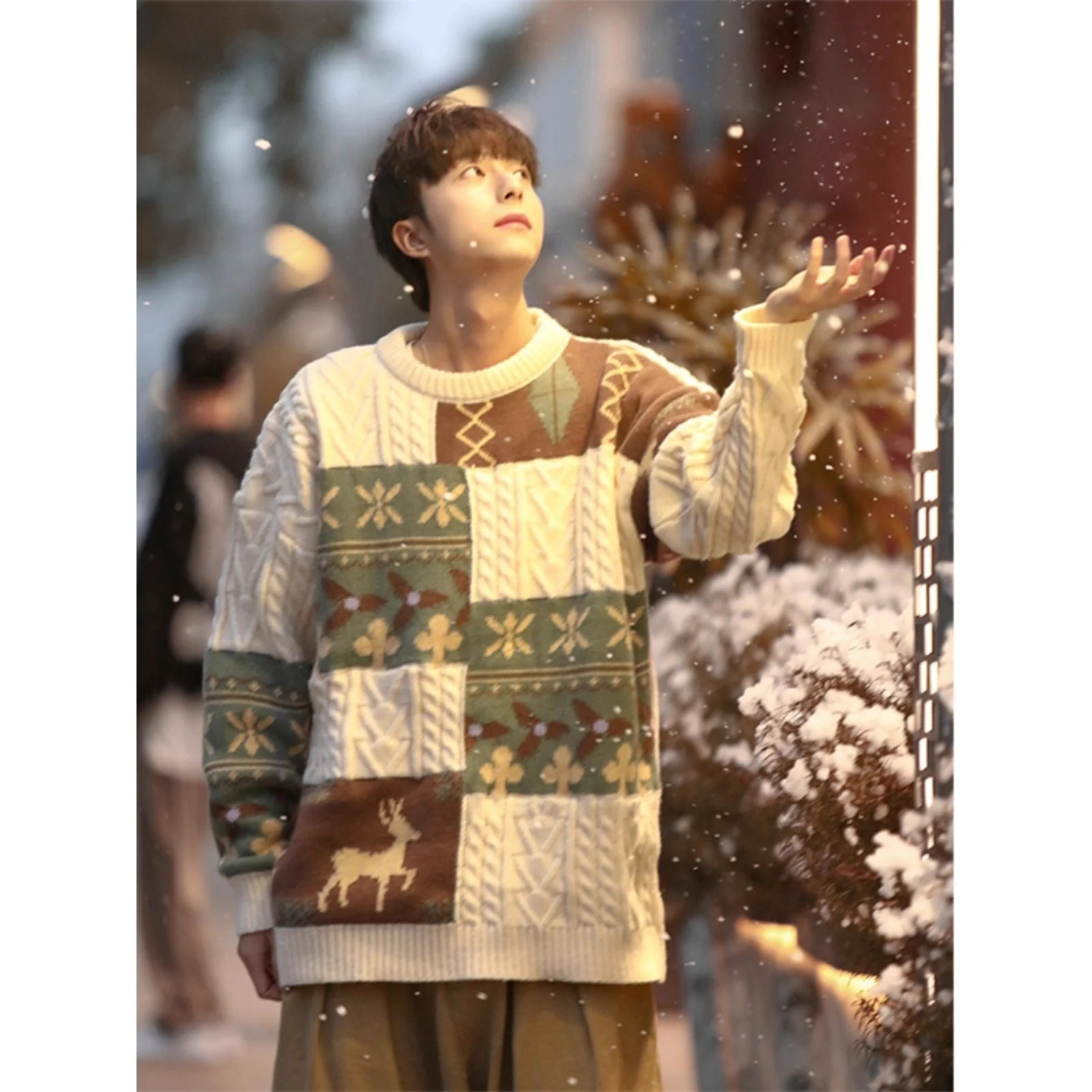 

Свободный трикотаж Cisas, мужской осенне-зимний свитер больших размеров 300 Pou Lazy Sle, японский высококачественный свитер в стиле ретро, модный