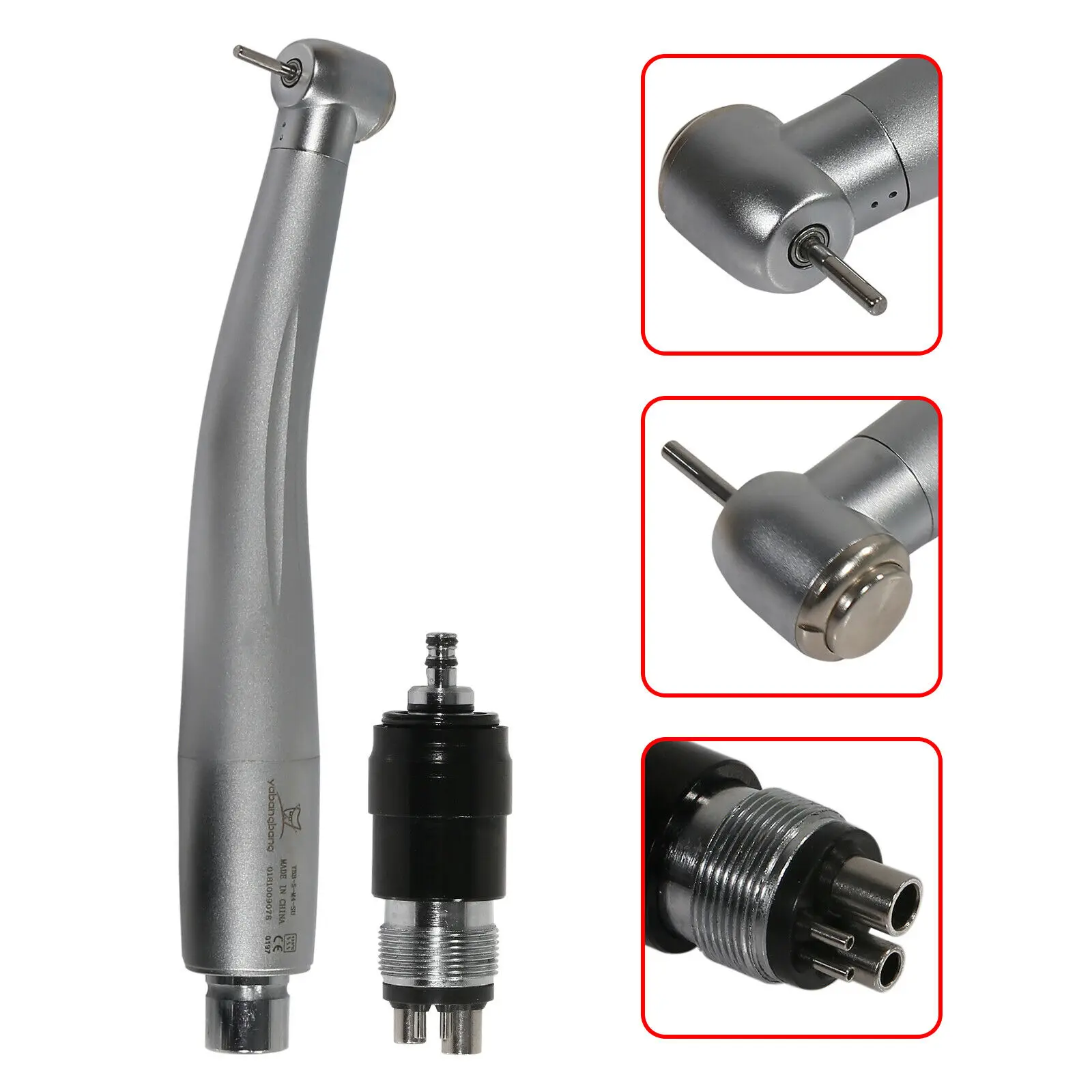 

NSK Style Dental High speed Handpiece Standard Head Push Button Turbine + 4-Hole Quick Coupler