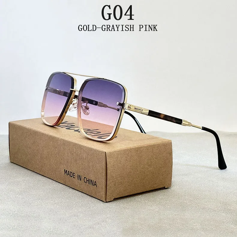 Quadratische Sonnenbrille für Männer 2024, Vintage-Mode, Brille, Luxus-Retro-Sonnenbrille, Damen, trendige Urlaubs-Sonnenbrille, Gafas De Sol Hombre – Detail 4