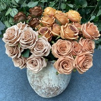 9 Head Diamond Roses European Artificial Flowers Home Wedding Rose Wedding Hotel Road Leading Bunch Artificial Flowers
