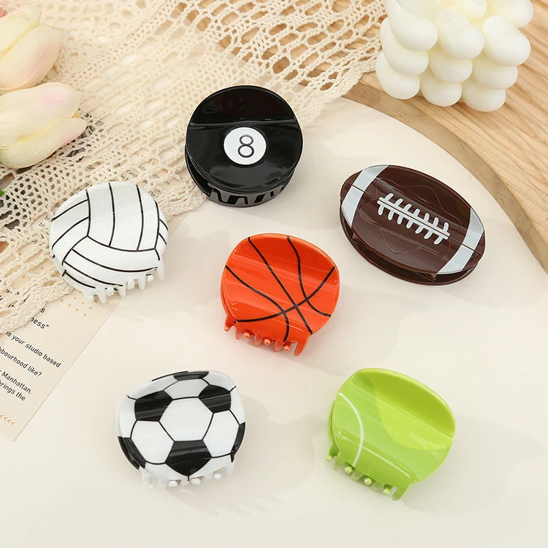 New Ball Hair Clip Basketball Rugby Hair Claw For Women Girls Creative Crab Hair Clip Sports Trendy Claw Clips Hair Accessories