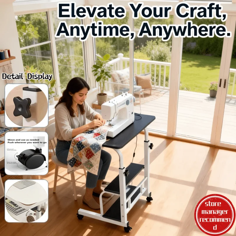 

Регулируемый по высоте мобильный стол с блокирующимися колесами и складной конструкцией — усиленная рама для тяжелых условий эксплуатации, подходит для художников и мастеров.