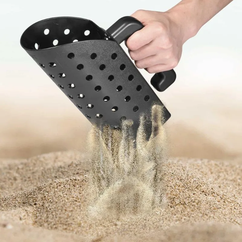 Metal Detecting Sand Scoop with Sifter Screen, Sand Filter Sieve Hourglass Sand Scoop, Beach Treasure Hunting Hand Tool