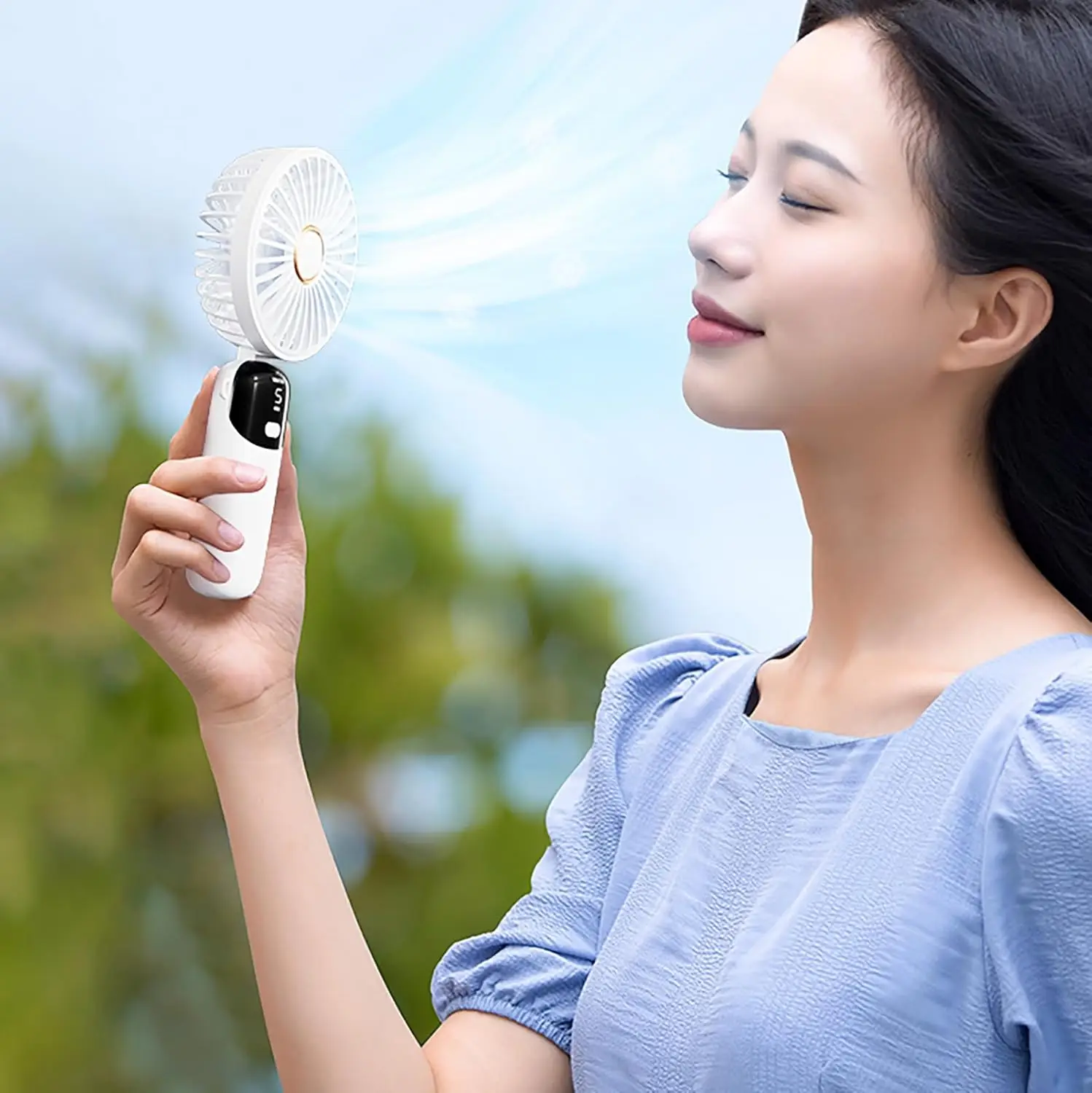 Ручной мини-вентилятор 2 в 1, аккумулятор USB, 20000 мАч, персональные вентиляторы, охлаждающий USB-перезаряжаемый карман, 5 скоростей, складной для использования в помещении