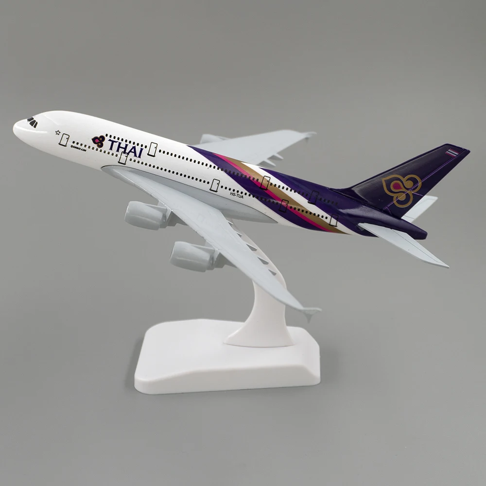 20cm Aircraft THAI Airways International Airbus A380 Thailand Alloy Plane Model Toy for Decoration Collection