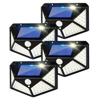 1/2/4pcs Solar Lights Outdoor 100 LED Solar Sensor Motion Light 3 Modes Outdoor Solar Wireless Lamp Wall Lights