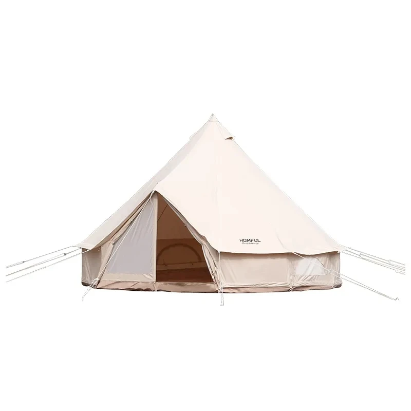 

HOMFUL Modern Style Cotton Bell Tent Waterproof Luxury Yurt Glamping Outdoor Camping Tent 4M