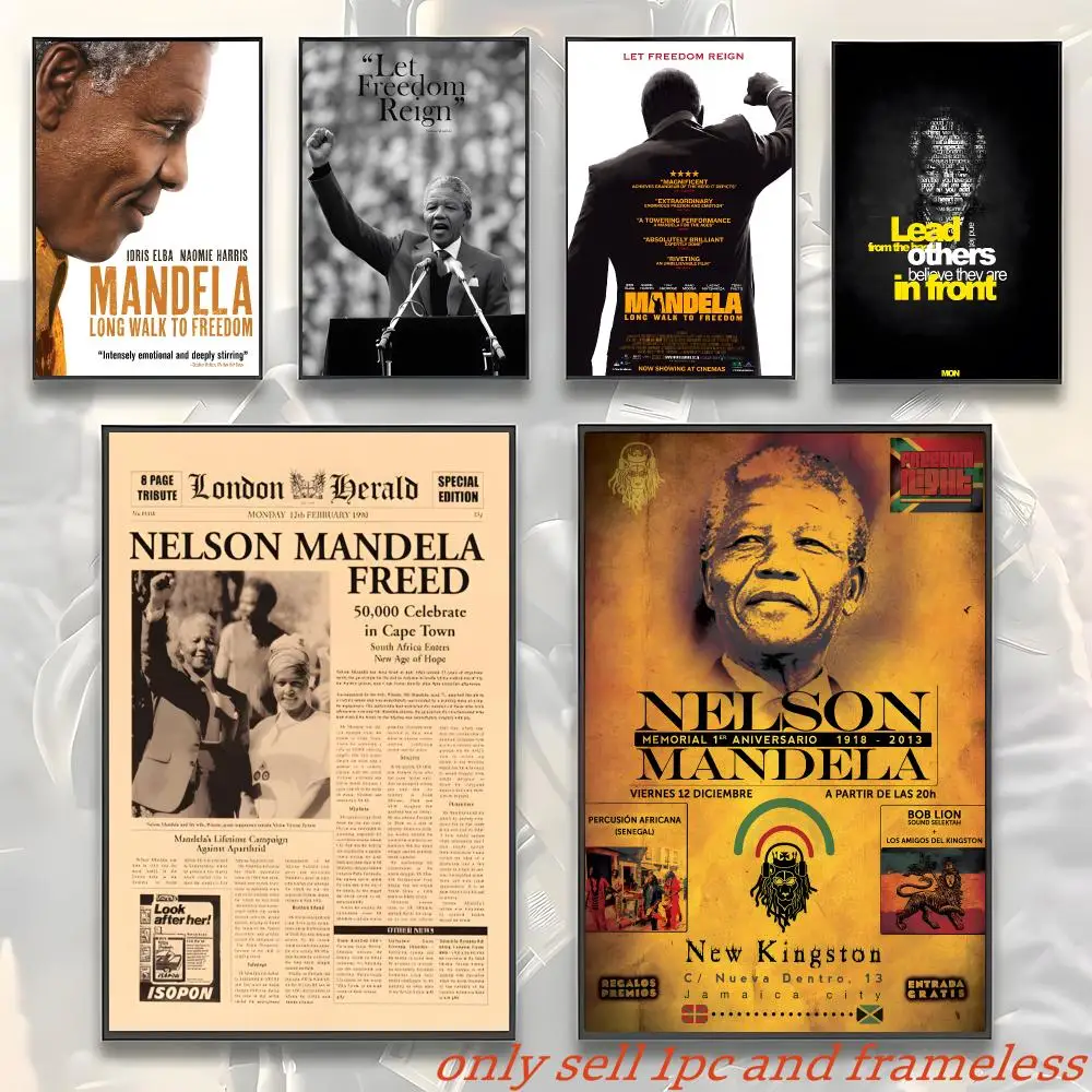 Father of Nation South Africa Madiba N-Nelson Mandela Room Wall Art Decor Waterproof Poster For Home Bar Bedroom Decoration Gift