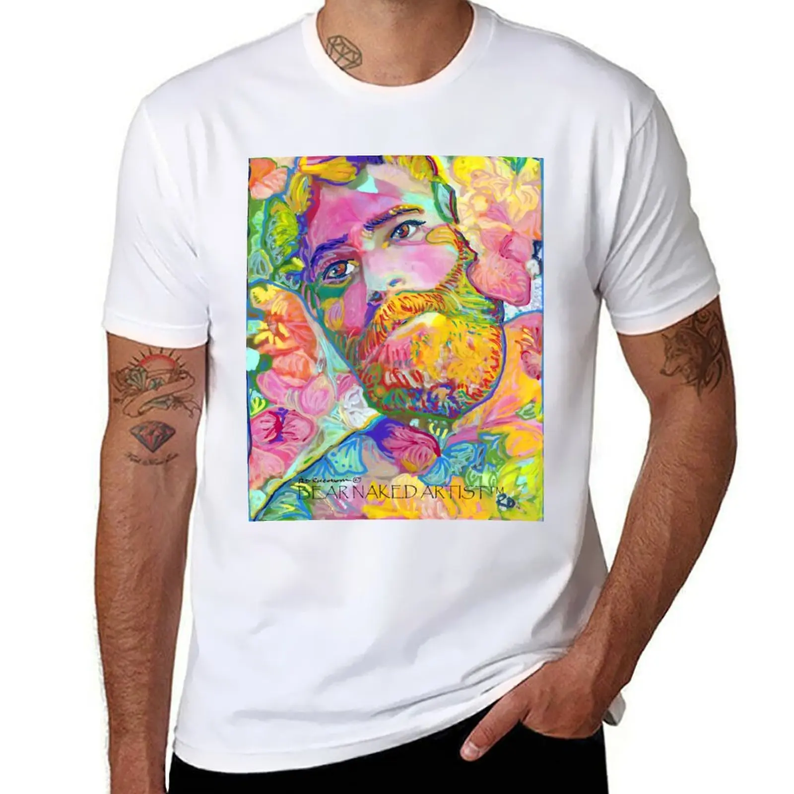 

Pinkston by RD Riccoboni, Flower Bear T-Shirt man t shirt graphic t shirt man plain T-Shirt