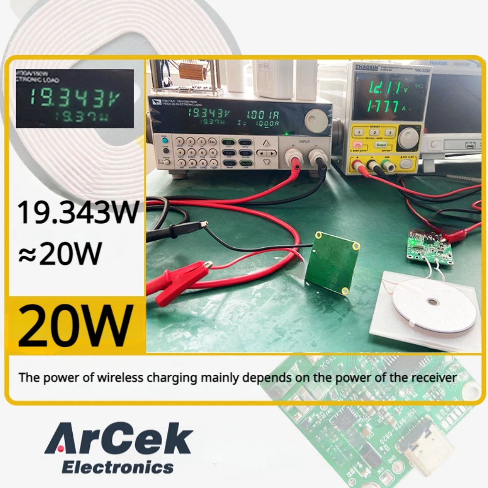 20W High Power Wireless Fast Charger Module PCBA Charging Board 10MM Long Distance Air Transmitter Charging